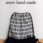入園入学新学期　Bamboo pattern  black×White　ナップサック型体操服袋