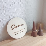 オリジナルネームプレート〈wood name plate2〉 家族が増えた大切な記録をのこしませんか？　命名書　出産記念日　1stバースデー　お誕生日　出産祝い　成人式のプレゼントにもぴったりです