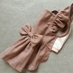 完成品 胴回り35cm 秋色チェック柄 キャミソールワンピース        
