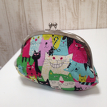 再販  がま口  猫好き集まれー！  猫ちゃんいっぱいカラフル系  お財布  