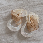 シフォンピアス   ベージュ×モカ