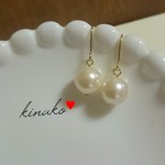 ♥大粒パールのとてもシンプルな大人女子ピアス