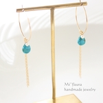 ターコイズフープピアス14kgf 