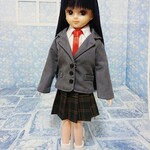 ドール用プリーツスカート　茶色　リカちゃん　ブライス