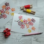 【紅葉】紙刺繍のメッセージカード