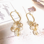 1点限り❣️ゴールドフープとぷるぷるデザインピアス／華やか セレモニー プレゼントに