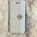98.ビジュー  スマホケース 手帳型 レース