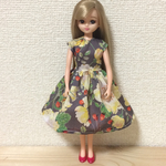 リバティプリントのワンピース