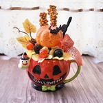 ≪秋色カボチャのフラワーカップ≫ かぼちゃ ハロウィン🎃カラフル フラワーアレンジメント