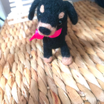 羊毛で出来た小さなダックスさん。