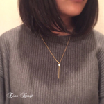 《お好みの長さで》ジルコニアスティック Y字ネックレス