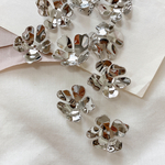 6pcs[シルバー] メタルフラワー 花座 チャーム[中央穴] m402