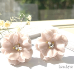 Smoky pink Flowers pierces / earrings