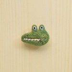 〔再販〕 羊毛のどうぶつブローチ ワニ