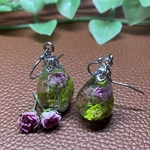 ミニ薔薇の雫レジンピアス