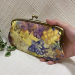 スリムがま口長財布　大人可愛いお財布　リバティ・エメラルドベイ