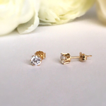 14KGF＊5A＊CZダイヤ１粒ピアス(4mm)