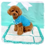 再入荷🌈ふわふわカフェマット♥️わんちゃん リボン ティファニーブルー 犬用　滑り止め daiancrown