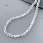 淡水真珠AA　縞入りポテト6～7mm　ホワイト　20粒　天然石パーツ