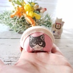 【送料無料】手のりミニミニポーチ　インテリねこちゃん　ピンク