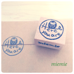 フクロウ と伝える【Here you are】はんこ ふくろう