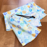 バタフライリボン🎀ブルー★給食セット★お名前タグ付き★給食ナフキン40×60★ランチョンマット　小学校
