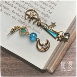 宇宙/三日月と流星群/ピアス/ノンホールピアス