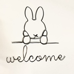 welcome＋両肘うさぎ　ワイヤークラフト