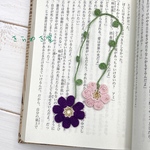 二輪のお花しおり（ピンク・パープル）