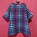 ◆sale◆ウール混*カラフル 水玉セーター navy