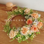 優しい色合い♡癒しグリーンのナチュラルリース　母の日　お祝い　結婚式　ウエルカムリース　フラワーアレンジメント