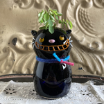 吹きガラス　黒猫ちゃん花瓶