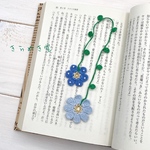 二輪のお花しおり（アクアブルー・ディープスカイブルー）
