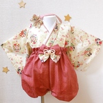 natsuki0415様専用★ハンドメイドベビー袴＋お花のヘアバンド【再販×】