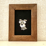 《シュナウザー》手刺繍  ミニ額