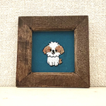 《シーズー》手刺繍  ミニ額