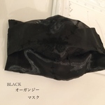 BLACKオーガンジー・薔薇刺繍プリーツマスク