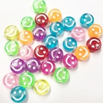 【約10mm クリア系アソート 60個】スマイルビーズ ニコちゃん コイン型 ラウンド型 スマイリー