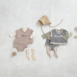 即納品《お名前入り✧ギンガムチェックセットアップ✧》ギフト / チェック柄 / お名前入り / 上下セット / ベビーブルマ / NS-008