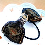 大人な刺繍リボンのヘアゴム