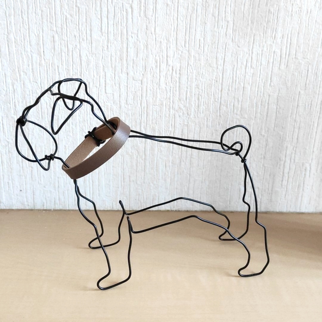 犬 パグ ワイヤークラフト ワイヤーアート - たゆとう.wire
