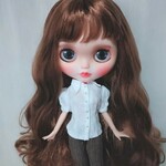 再出品275.※単品※白のパフスリーブブラウス※ブライスアウトフィット※1/6ドール服