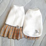 犬服！チェック&タータンチェック重ね着
