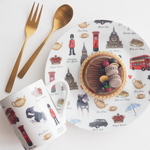 〖 ロンドンと柴犬　プレート&マグセット 〗黒柴 セット マグカップ 食器 