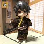 ねんどろいどどーるサイズ　迷彩柄の着物/茶色1