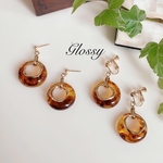 べっ甲アクリルピアス/イヤリング