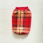 【秋冬】ふわふわチェックのタンクトップ/レッド②