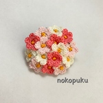 小さな小さなお花のブローチ レース編み ピンク系