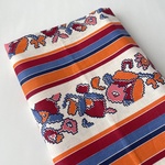 USAコットン 43cm x 45cm カットクロス 40-50s ヴィンテージ布　花・ストライプ柄 F085