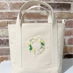 キャンバストートバッグ　刺繍
